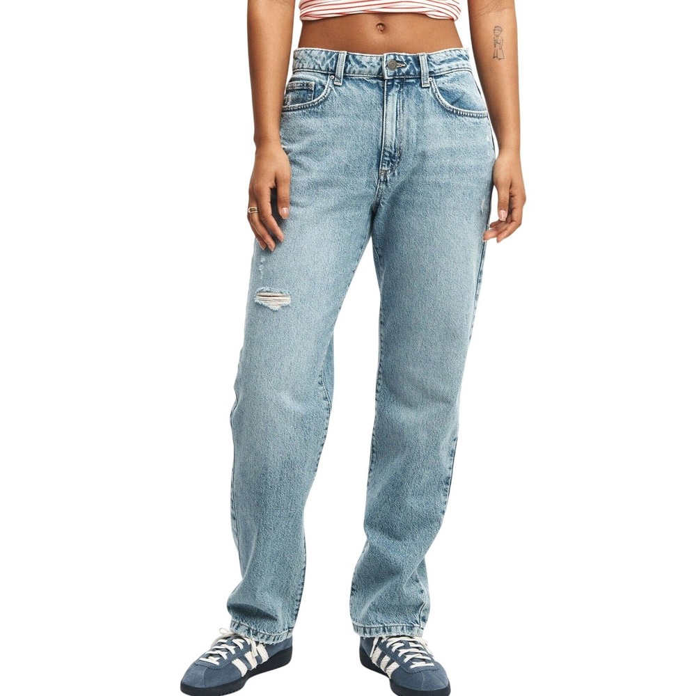 Cotton On Original Straight Jean Distressed Denim 100% Cotton Size 4